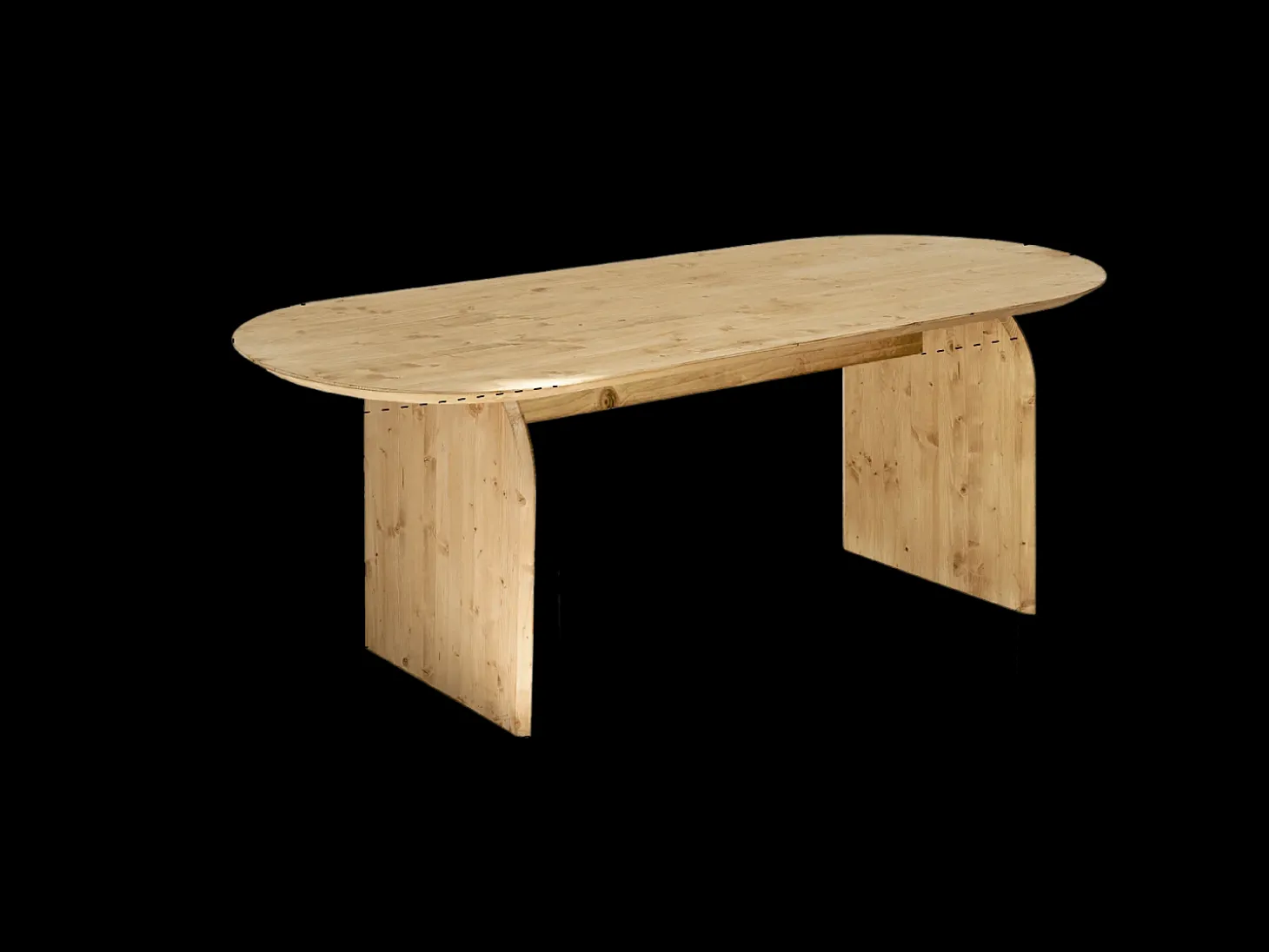 Mesa de comedor de madera de abeto maciza ovalada Decowood en tono roble medio de 200x75,2cm - BLOOM - DECOWOOD