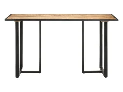 Mesa de comedor de madera maciza de mango rugosa 140 cm