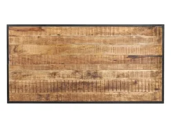 Mesa de comedor de madera maciza de mango rugosa 140 cm