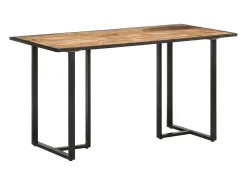 Mesa de comedor de madera maciza de mango rugosa 140 cm