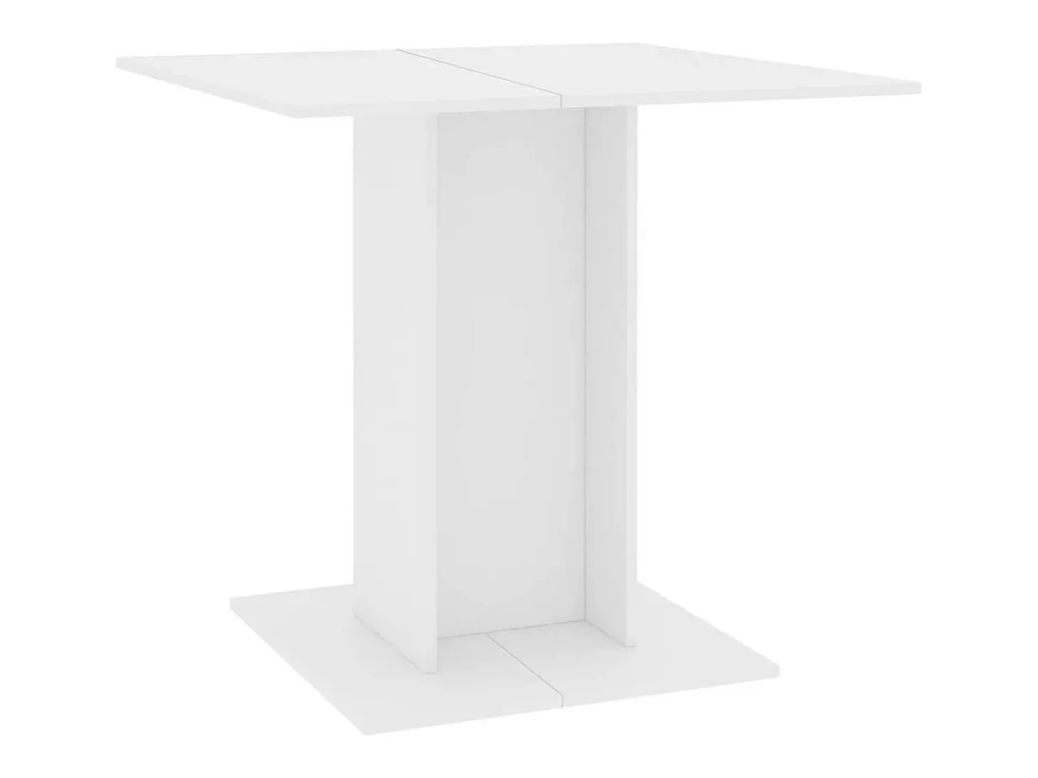 Mesa de comedor de madera contrachapada blanco 80x80x75 cm