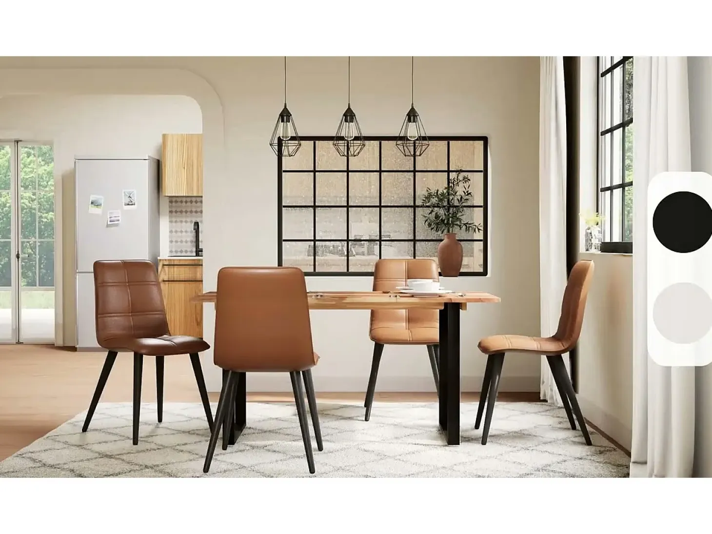 Mesa de comedor de madera maciza de acacia 180x90x76 cm