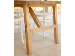 Mesa de comedor de madera maciza de abeto rectangular Decowood en tono roble oscuro de 200x75cm - SIEP - DECOWOOD