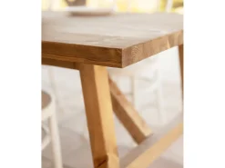 Mesa de comedor de madera maciza de abeto rectangular Decowood en tono roble oscuro de 200x75cm - SIEP - DECOWOOD