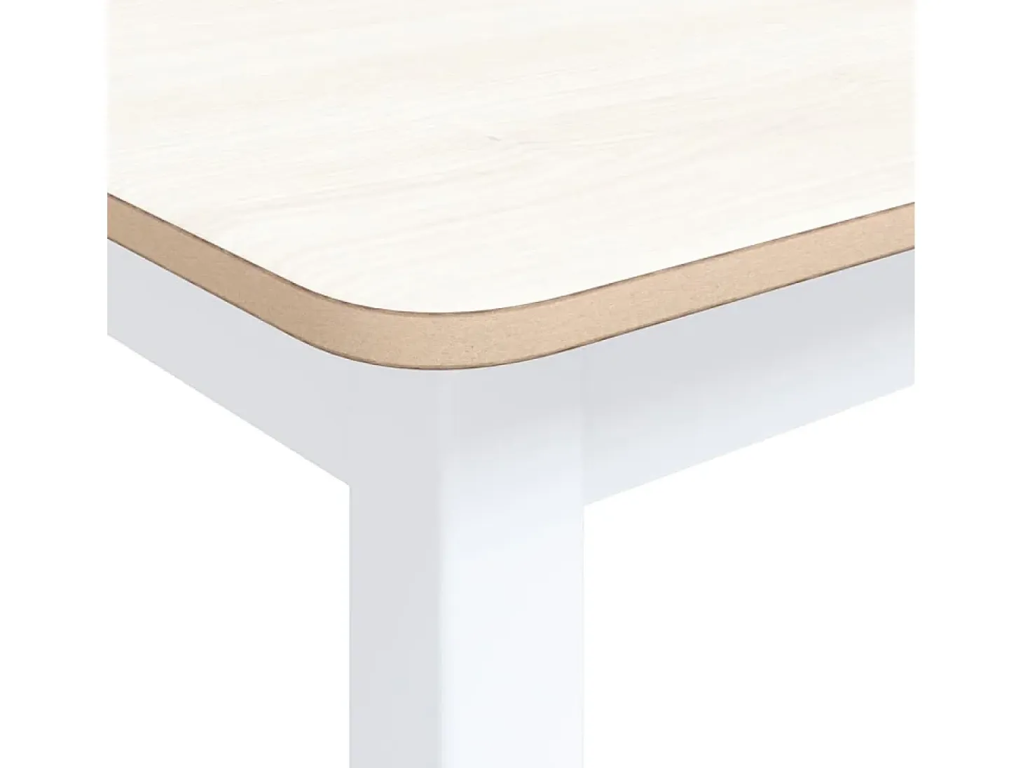 Mesa de comedor de madera de caucho blanco marrón 114x71x75 cm