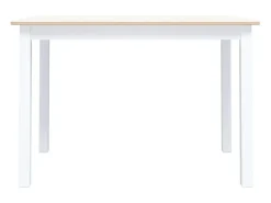 Mesa de comedor de madera de caucho blanco marrón 114x71x75 cm