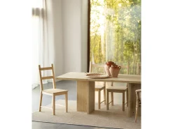 Mesa de comedor de madera maciza en tono roble medio 160x75cm - TENA - DECOWOOD