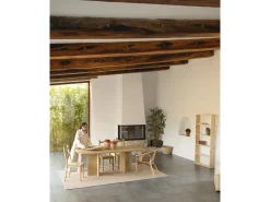 Mesa de comedor de madera maciza en tono roble medio 160x75cm - TENA - DECOWOOD