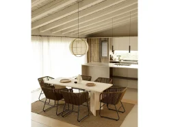 Mesa de comedor de madera maciza de abeto rectangular Decowood en tono natural de 180x75cm en tono natural - KYOTO - DECOWOOD