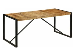 Mesa de comedor de madera maciza de mango rugosa 180 cm