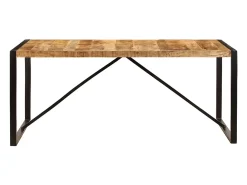 Mesa de comedor de madera maciza de mango rugosa 180 cm