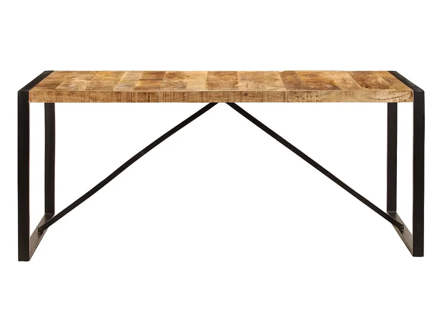 Mesa de comedor de madera maciza de mango rugosa 180 cm