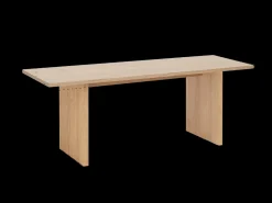 Mesa de comedor de madera de pino maciza rectangular con patas ranuradas Decowood de 140x80cm en tono blanco - BALI - DECOWOOD