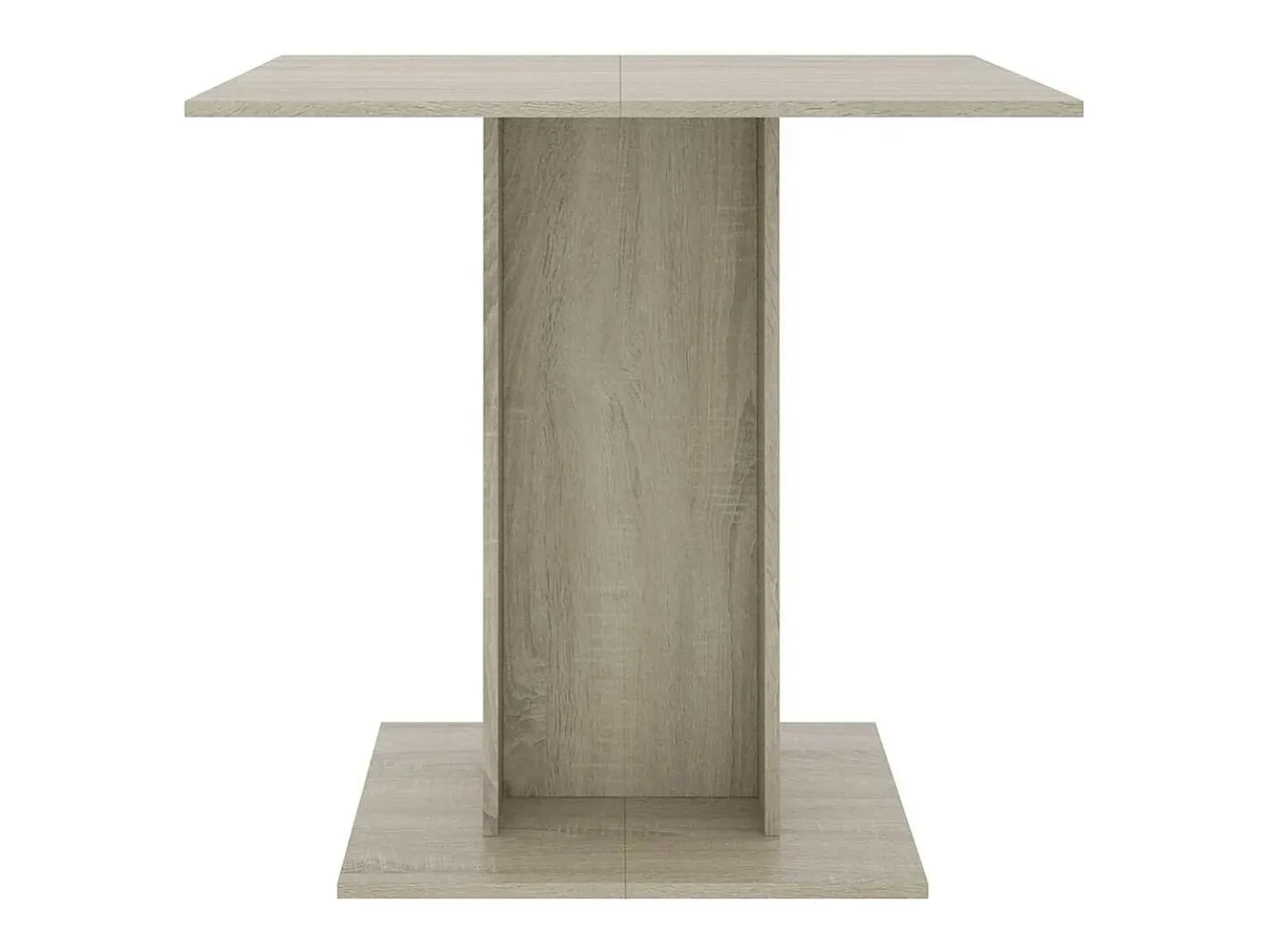 Mesa de comedor de madera contrachapada color roble 80x80x75 cm