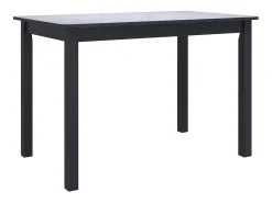 Mesa de comedor de madera maciza de caucho negro 114x71x75 cm