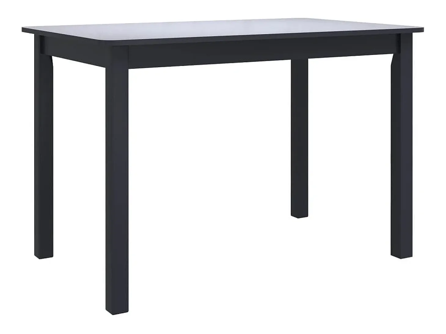 Mesa de comedor de madera maciza de caucho negro 114x71x75 cm