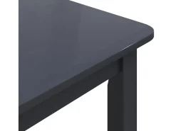 Mesa de comedor de madera maciza de caucho negro 114x71x75 cm