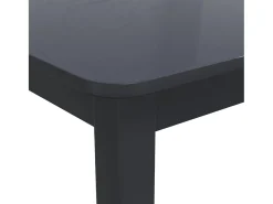 Mesa de comedor de madera maciza de caucho negro 114x71x75 cm