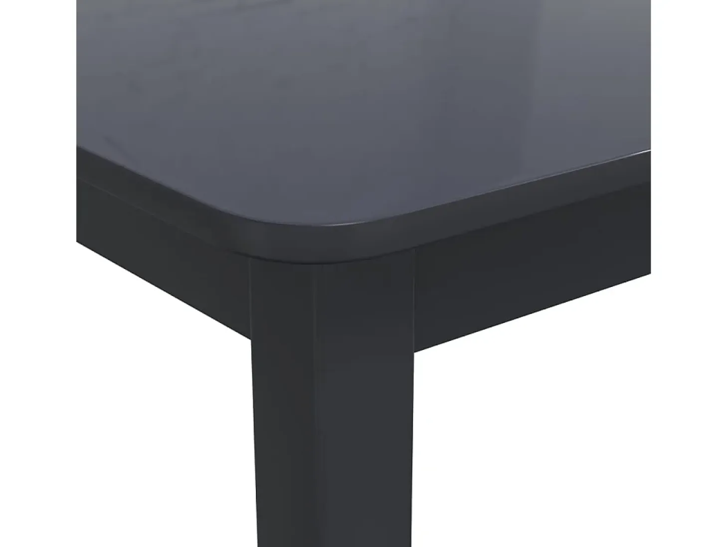 Mesa de comedor de madera maciza de caucho negro 114x71x75 cm