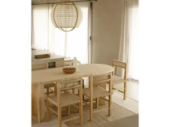 Mesa de comedor de madera maciza de abeto ovalada Decowood en tono roble medio de 180x75cm en tono roble medio - OSAKA - DECOWOOD