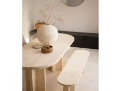 Mesa de comedor de madera maciza de abeto ovalada Decowood en tono natural de 160x78cm - TOKYO - DECOWOOD
