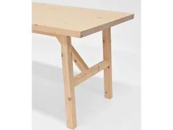 Mesa de comedor de madera maciza de abeto rectangular Decowood en tono natural de 200x75cm - SIEP - DECOWOOD