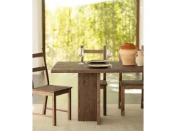 Mesa de comedor de madera maciza en tono nogal 160x75cm - TENA - DECOWOOD