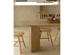 Mesa de comedor de madera maciza de abeto ovalada Decowood en tono roble oscuro de 200x75cm en tono roble oscuro - OSAKA - DECOWOOD