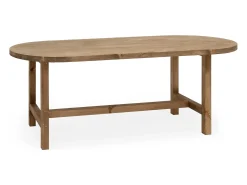 Mesa de comedor de madera maciza de abeto ovalada Decowood en tono roble oscuro de 180x80cm - OLIVIA - DECOWOOD