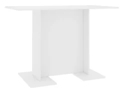Mesa de comedor de madera contrachapada blanco 110x60x75 cm