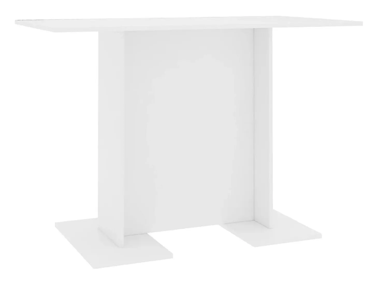 Mesa de comedor de madera contrachapada blanco 110x60x75 cm