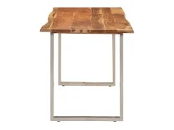 Mesa de comedor de madera maciza de acacia 140x70x76 cm ES366033