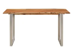 Mesa de comedor de madera maciza de acacia 140x70x76 cm ES366033
