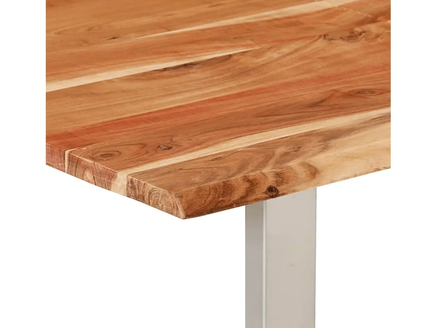 Mesa de comedor de madera maciza de acacia 140x70x76 cm ES366033