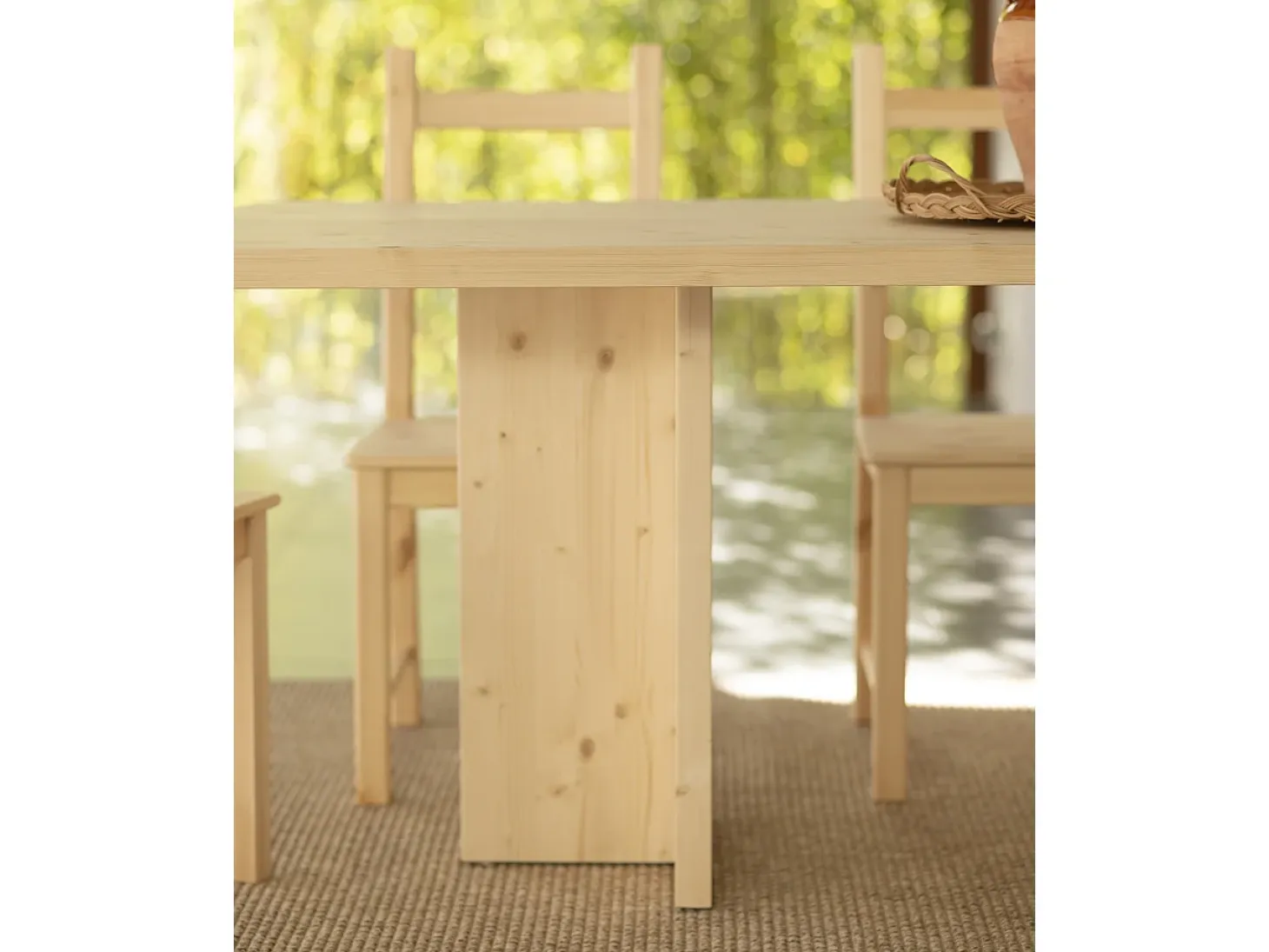 Mesa de comedor de madera maciza en tono natural 200x75cm - TENA - DECOWOOD