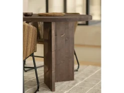 Mesa de comedor de madera maciza de abeto ovalada Decowood en tono nogal de 200x75cm en tono nogal - OSAKA - DECOWOOD