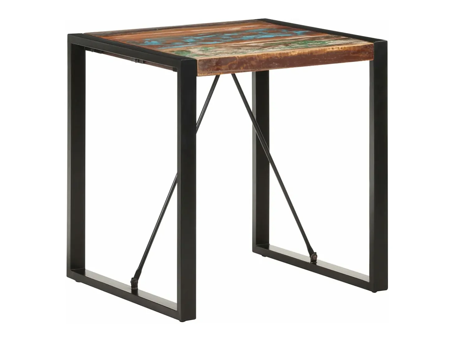 Mesa de comedor de madera maciza reciclada 70x70x75 cm