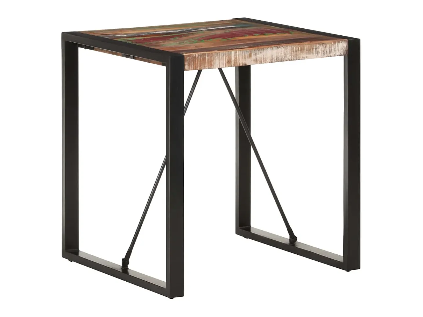 Mesa de comedor de madera maciza reciclada 70x70x75 cm