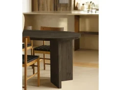 Mesa de comedor de madera maciza de abeto ovalada Decowood en tono negro de 200x75cm en tono negro - OSAKA - DECOWOOD