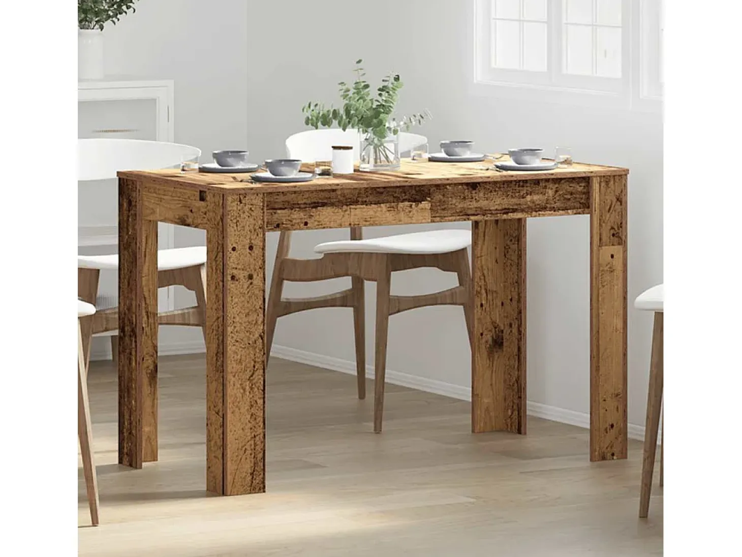 Mesa de comedor de madera contrachapada madera vieja