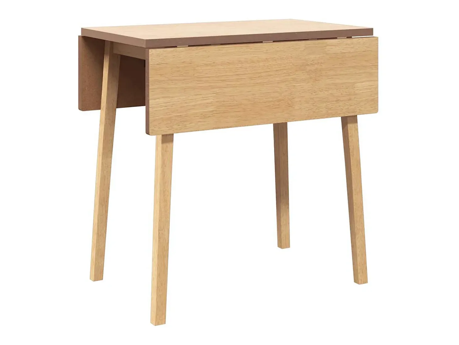 Mesa de comedor de madera maciza natural y caucho
