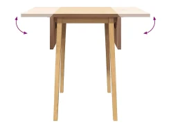 Mesa de comedor de madera maciza natural y caucho