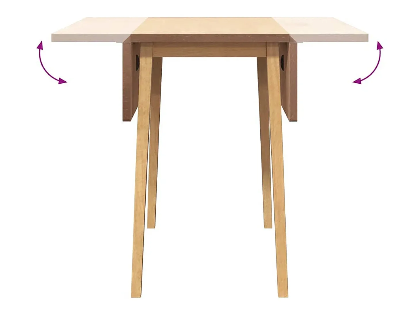 Mesa de comedor de madera maciza natural y caucho