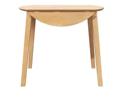 Mesa de comedor de madera maciza natural y caucho