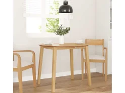 Mesa de comedor de madera maciza natural y caucho