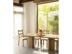 Mesa de comedor de madera maciza en tono roble oscuro 200x75cm - TENA - DECOWOOD