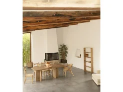 Mesa de comedor de madera maciza en tono roble oscuro 200x75cm - TENA - DECOWOOD