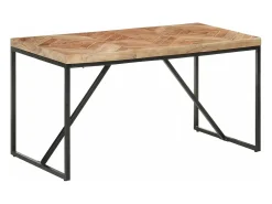 Mesa de comedor de madera maciza de mango y acacia 140x70x76 cm