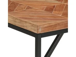Mesa de comedor de madera maciza de mango y acacia 140x70x76 cm
