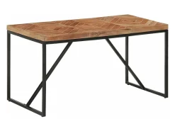 Mesa de comedor de madera maciza de mango y acacia 140x70x76 cm